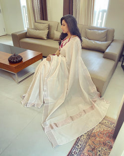 EE-W05515 Rose gold Kasavu Sari