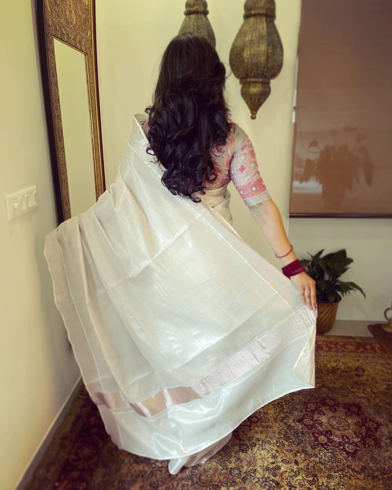 BL-V20357 Kutch Grey Tussar Blouse