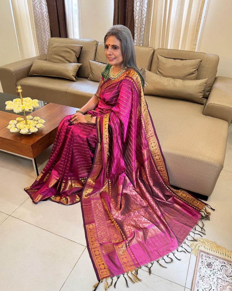 EE-X07331 Puprle Mangalgiri Silk