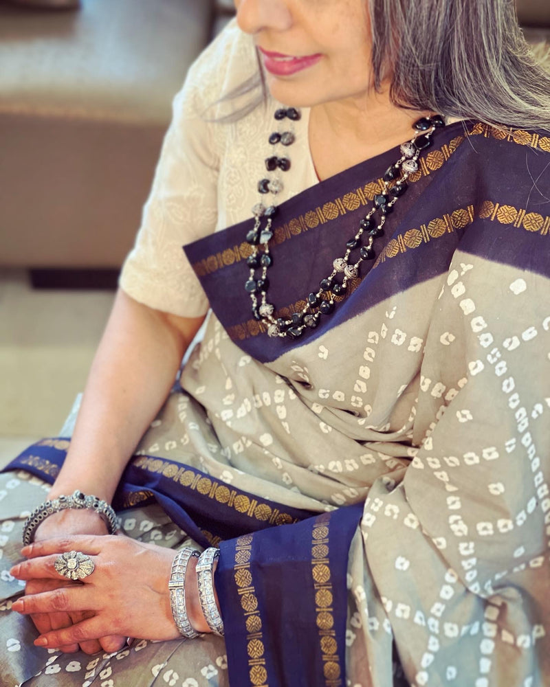 EE-W06272 Grey Blue Madurai Cotton