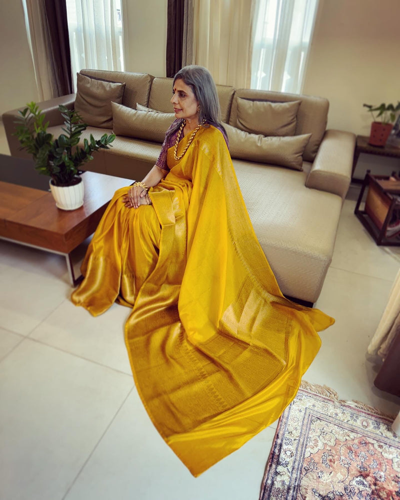 EE-V03950 Yellow Saree