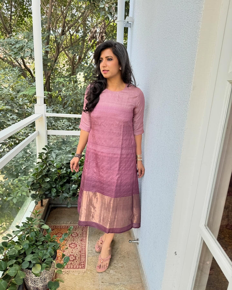 EE-T12972 Lilac Tussar Dress