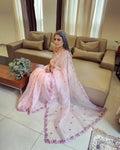EE-W05586 Pink floral organza