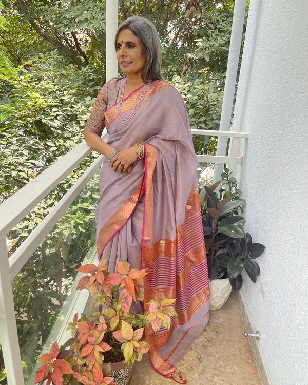 EE-W08631 Lilac Maheshwari Saree