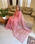 EE-W18951 Pink woven Sequin Saree