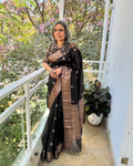 EE-W16293 Black organza sari