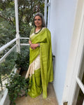 EE-V06827 Green Tussar Cutwork