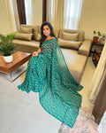 EE-W13341 Green Georgette Sari