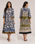 DP-X13952D Blue Kalamkari Shirt Dress