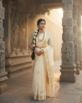DP-Y06115 Cream Kora Silk sari