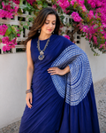 DP-Y06843 Blue Shibori Silk saree