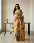DP-Y12191 Printed Tussar Saree