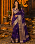 DP-Z04032 Purple Banarsi Saree