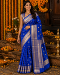 DP-Z04036 Blue Banarsi Saree