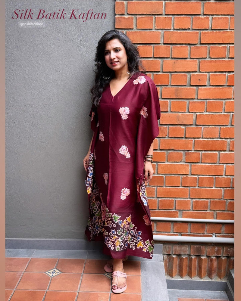 EE-X06085 Plum Batik Kaftan