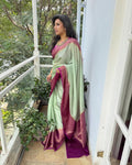 EE-W11803 Green Purple saree