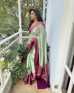 EE-W11803 Green Purple saree