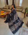 EE-X04214 Black Kanchi Silk
