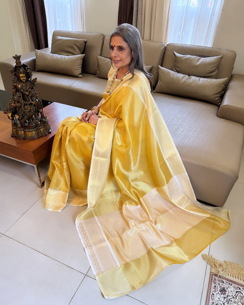 EE-X02947 Gold Tissue Saree