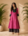 EE-X17825 Pink Tussar Salwar Top