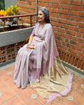 EE-Z02422 Mauve and Silver Tissue Sari