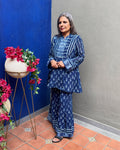 EE-Z03329 Indigo blue Linen set
