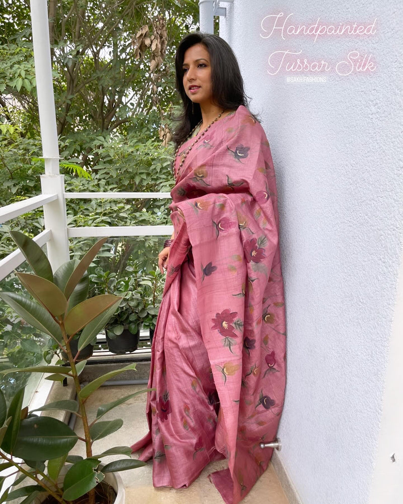 EE-W04072 Pink floral Handpainted