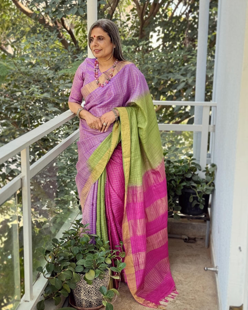 EE-W13448 Lilac Shaded Tussar