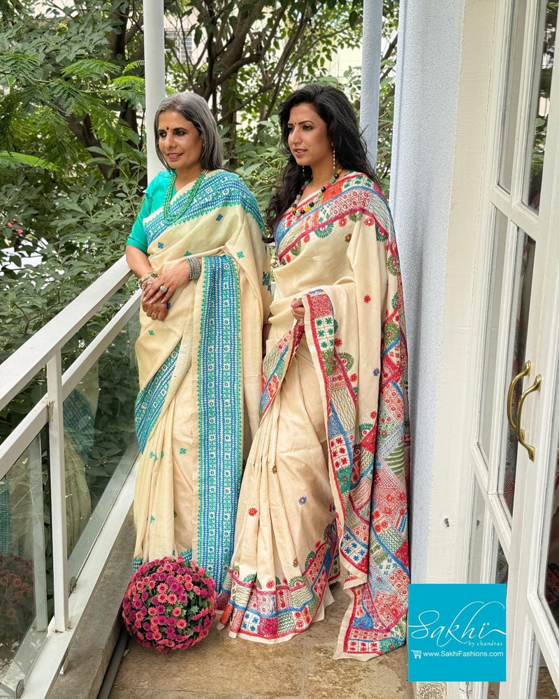 EE-X05387 Floral Tussar embroidered