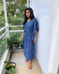 EE-W151842 Indigo Kaftan Dress