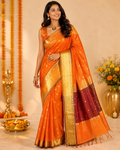 DP-Z04040 Orange Banarsi Saree
