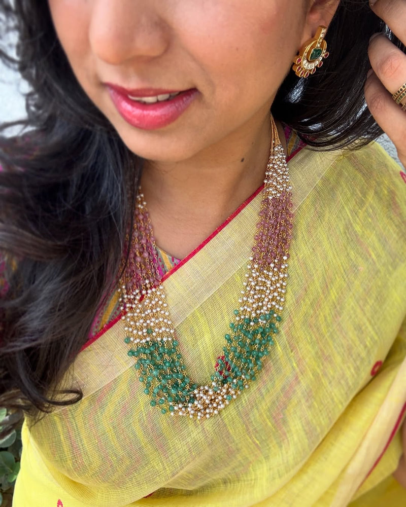 AJ-X17606 Bunch Pearls Necklace