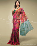 SR-0136 Peach Organza silk saree