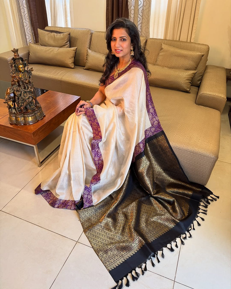 EE-X14195 Tussar Kanchi Collage Sari