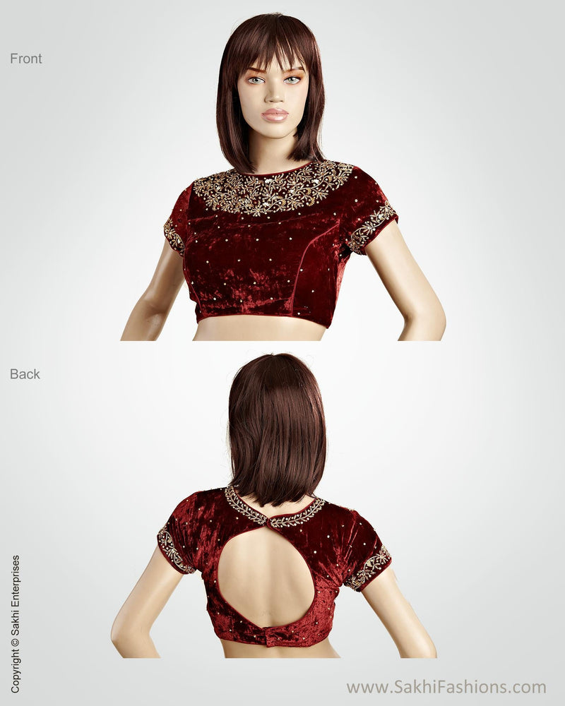 BLN-29882 - Maroon Velvet Blouse