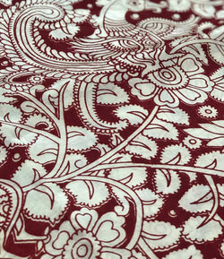 PT-R21666 Red Kalamkari petticoat