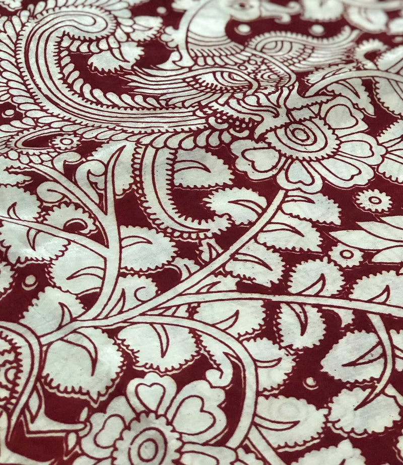 PT-R21666 Red Kalamkari petticoat
