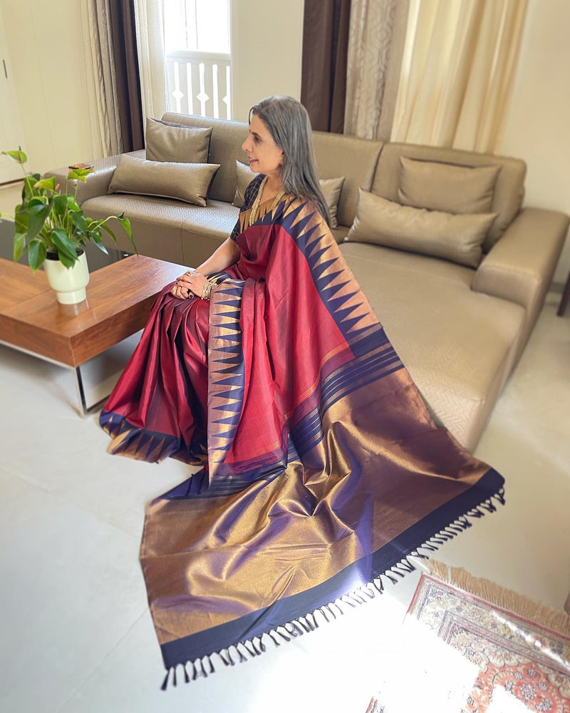 EE-V13421 Temple Kanchi Saree – sakhifashions