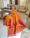 EE-W04388 Yellow Pink Kanjeevaram