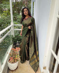 EE-W04386 Green Kanchi Saree