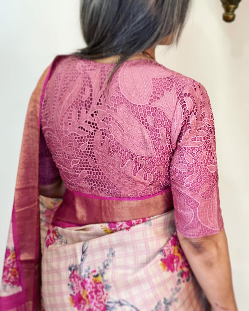 EE-V13683 Floral Tussar Saree