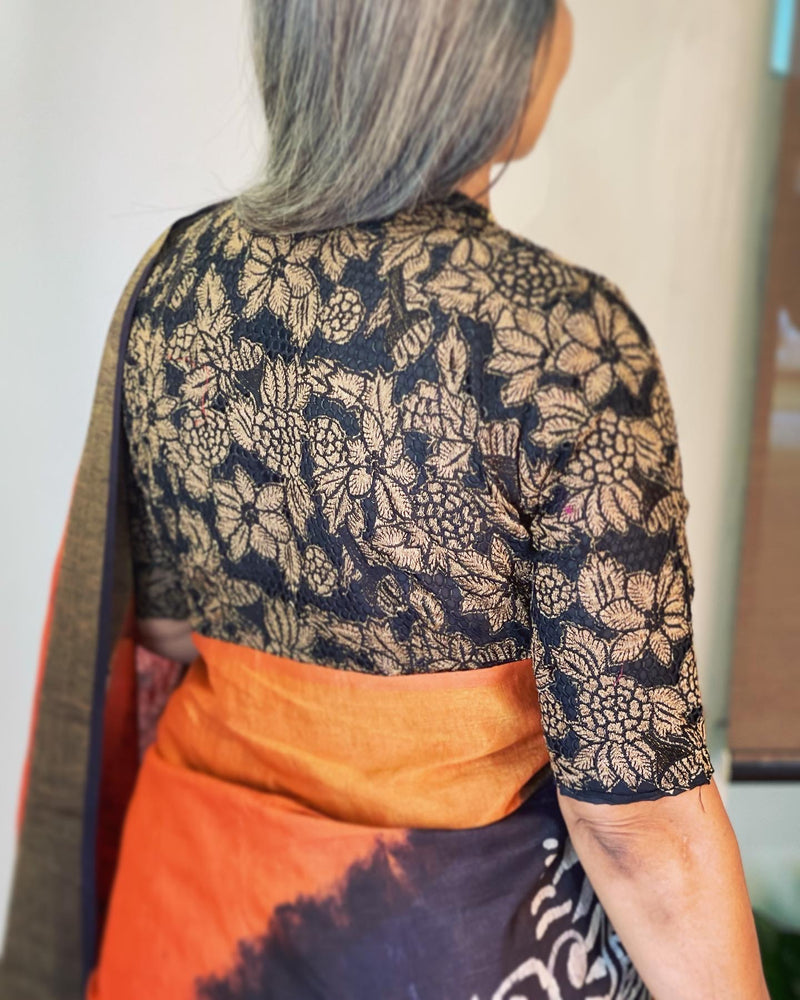 EE-W00818 Batik Bapta Tussar Sari