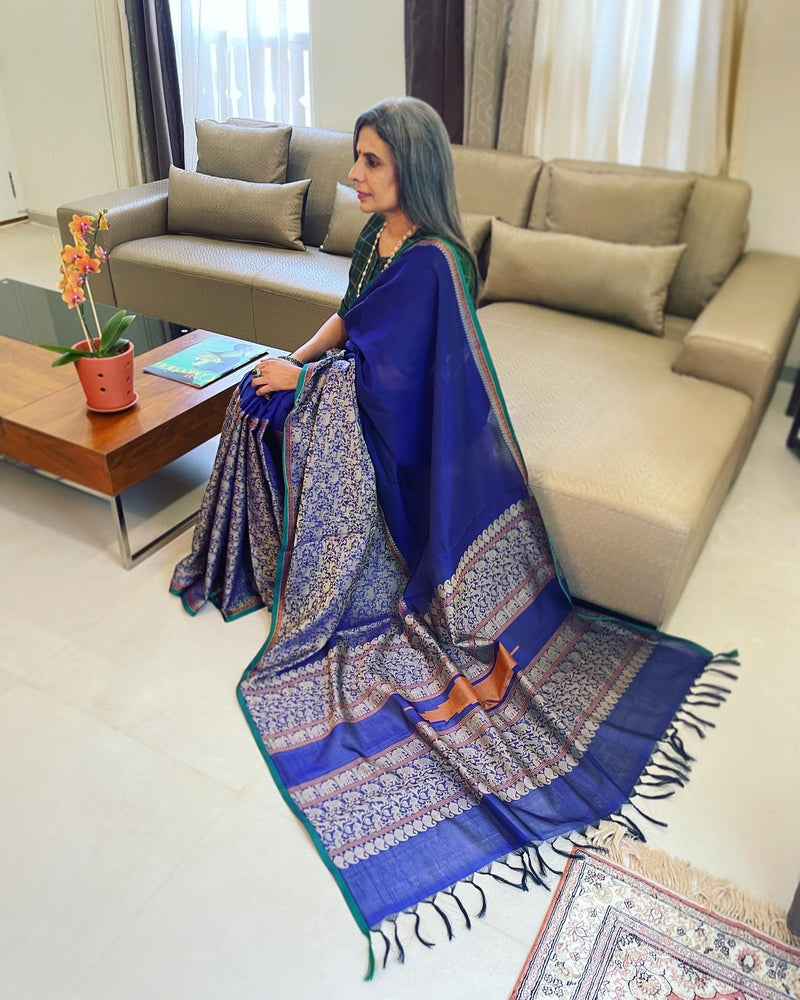EE-W01309 Blue Kanchi cotton