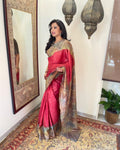 EE-W00780 Red Tussar Cutwork
