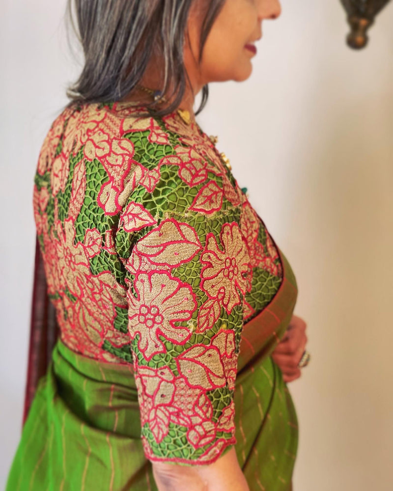 BL-W03370 Cutwork Floral blouse