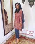 EE-W38073 Red Blue Ajrak Modal