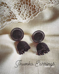 AJ-V12210B Black Jhumka Earring
