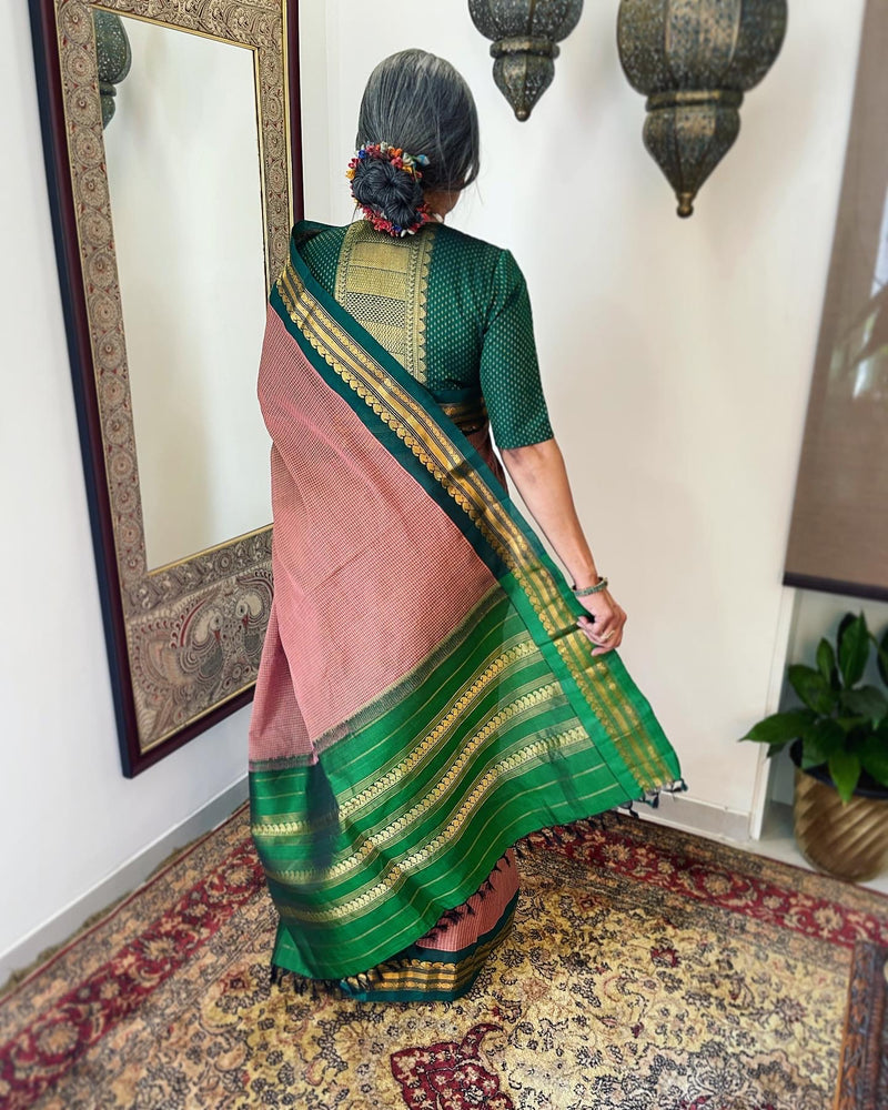 EE-W00875 Pink Gadwal Sari