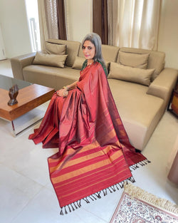 EE-W04385 Maroon Kanchi Saree