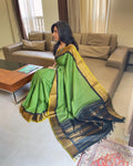 EE-W00873 Green Gadwal Sari
